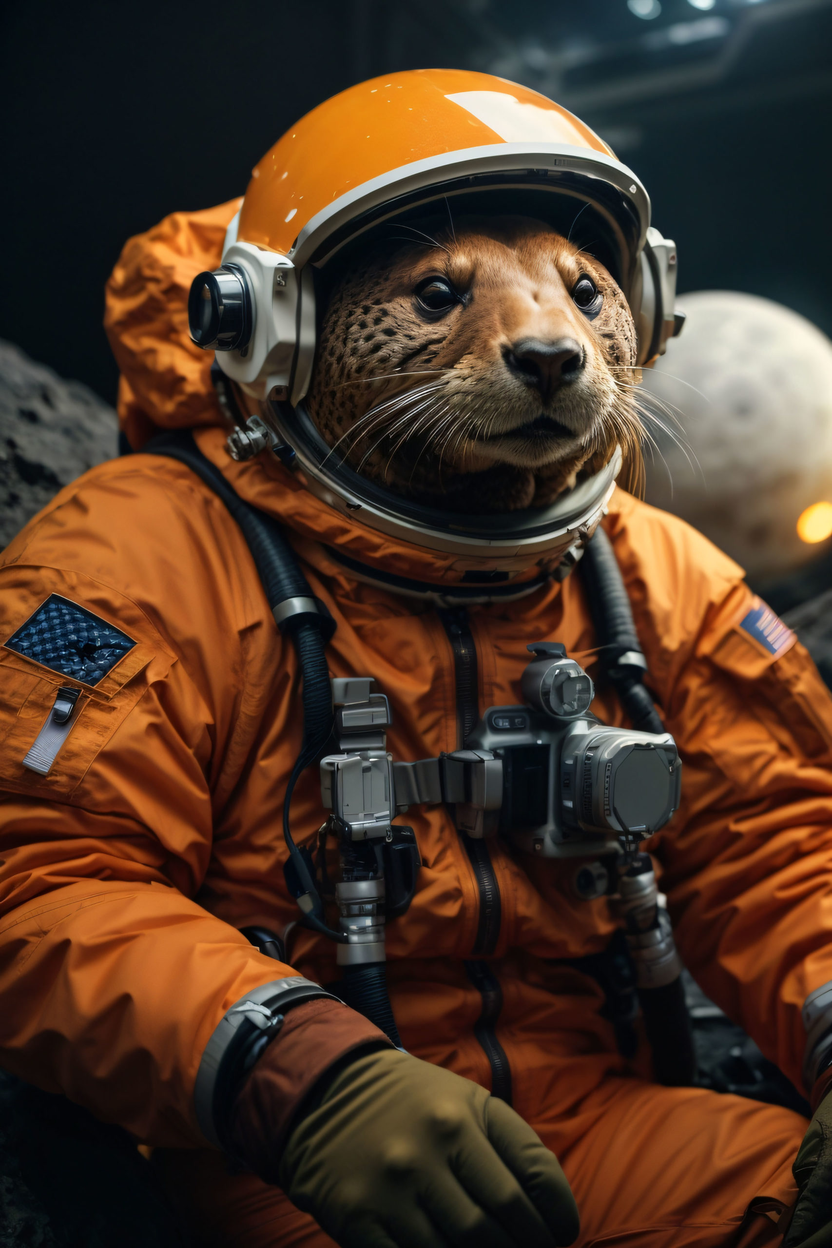 Otter im Astronautenanzug