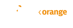 think orange logo in weiß